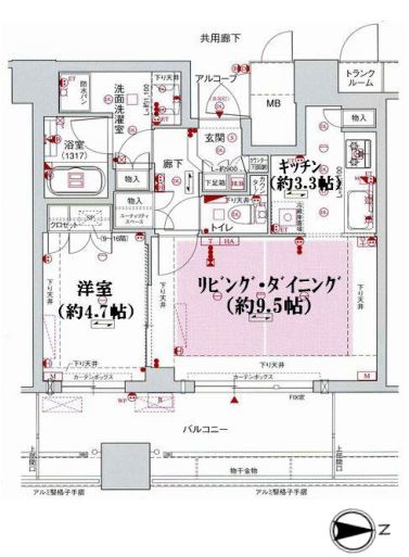 ジオタワー天六の間取り