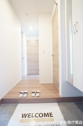 熊本市中央区本荘５丁目のアパートの玄関