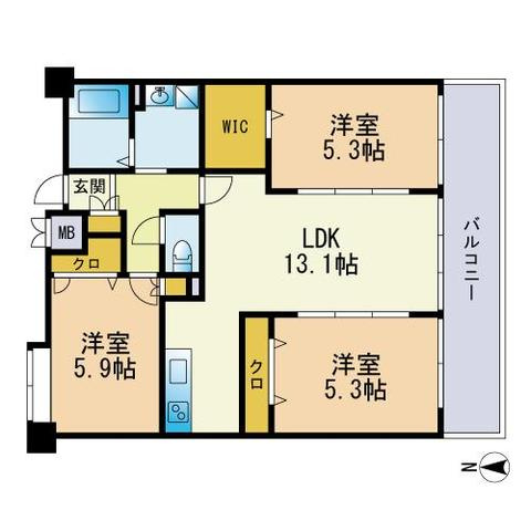 【間取り】 | エスティメゾン博多東 | 間取