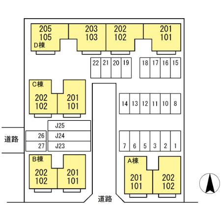 ロイヤルガーデン吉倉 Ｄの区画図