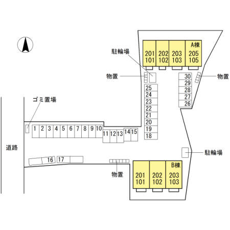 ボヌール Ａの区画図