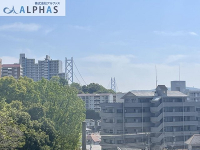 【展望】 | コスモ舞子坂弐番館 | バルコニーから明石海峡大橋が一望できます♪