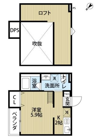【間取り】 | カーサブルーノ萩原天神