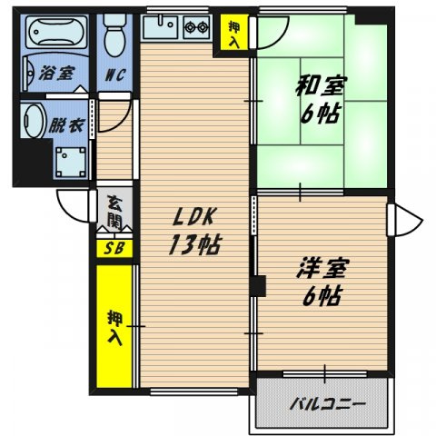 【間取り】 | フラワーハイム鶴見