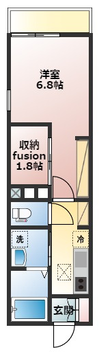 船橋市前原西２丁目の賃貸マンションの間取り|１階のみフュージョン仕様（半地下により下段がデスクスペース、上段が寝室等として使用可）