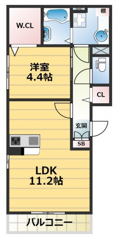 エストドミール東中浜の間取り