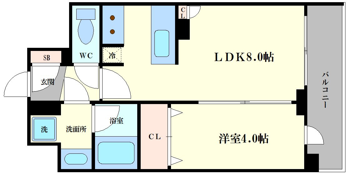 クリスタルエグゼ南堀江の間取り