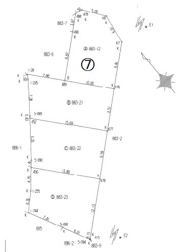 加古川市加古川町稲屋（全7）土地7号地の土地図|約40.15坪です。
