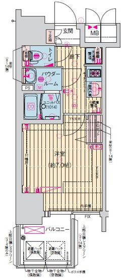 【間取り】 | プレサンス心斎橋レヨン