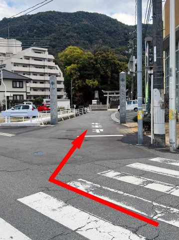 呉市天応宮町　新築一戸建て（全3棟）の周辺|物件への行き方④
右折し、田中八幡神社方面へ