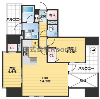 【間取り】 | ジャスパ御堂筋本町