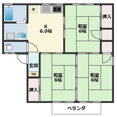 【間取り】 | コーポジィエアーB棟