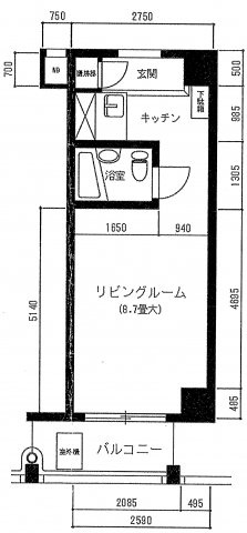 新宿区新宿１丁目の事務所の間取り