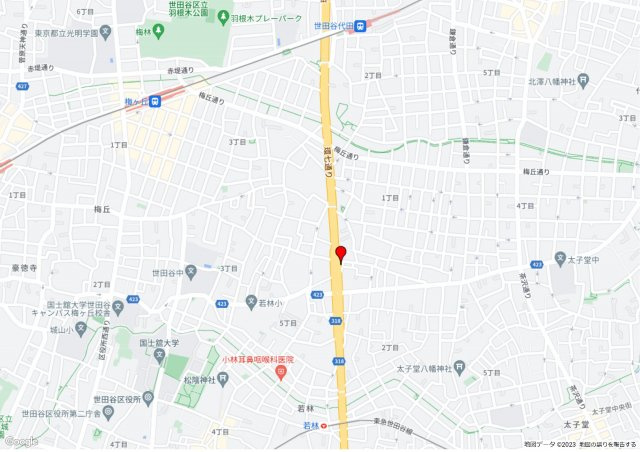 世田谷区若林２丁目の店舗事務所の地図