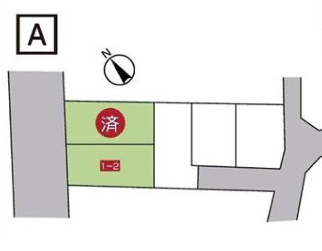 加古川市平岡町一色西（全2）土地A1-2の土地図|（A）1-2号地。約50.25坪です。