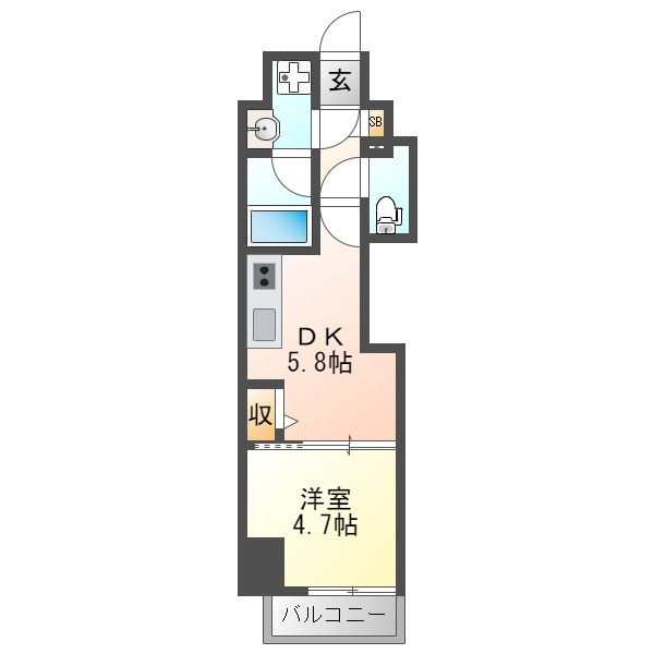大阪市淀川区十三本町１丁目の賃貸マンションの間取り