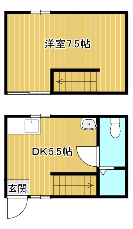 八女市吉田のアパートの間取り