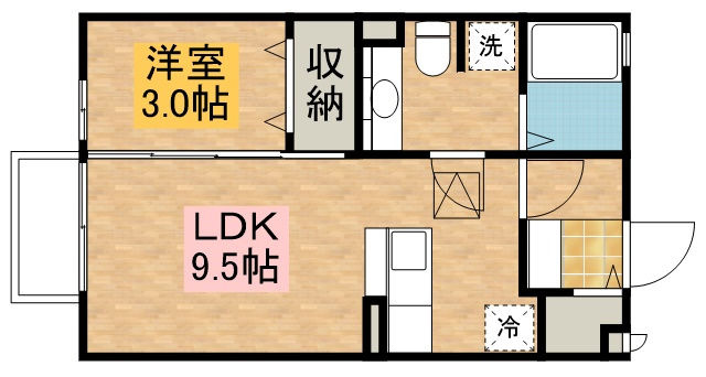 【間取り】 | エスポワール川田Ｂ