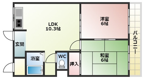 【間取り】 | West Field法善寺Ⅰ