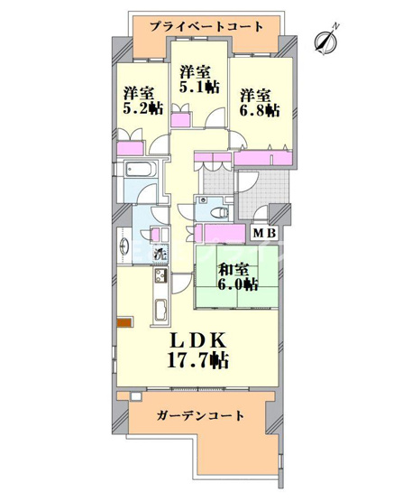 【間取り】 | アイランドシティヴェルデコート1区2番館