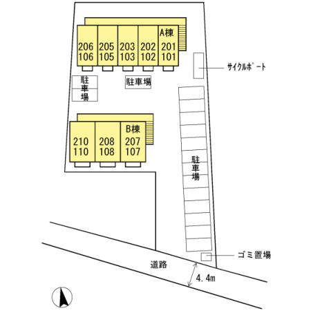 エントラール　A棟の区画図
