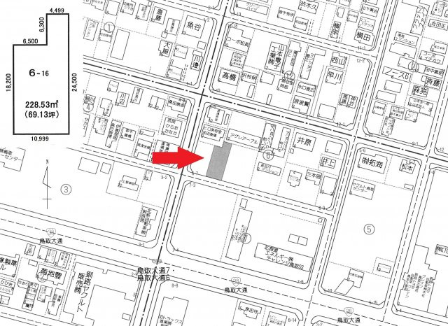 ◎鳥取大通6　「家は品質！」　家具付モデル住宅　”TRETTIO VALO”の地図|近隣に注文住宅用地をご用意しています。