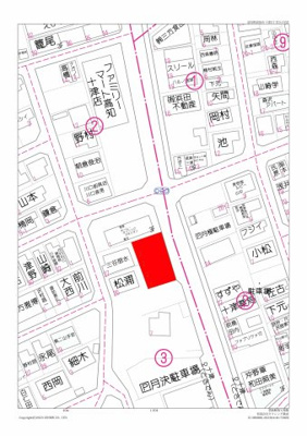 【地図】 | 売地　高知市十津2丁目　＠17