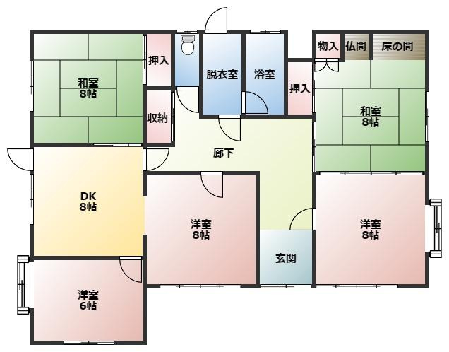 北諸県郡三股町新馬場の中古一戸建の間取り
