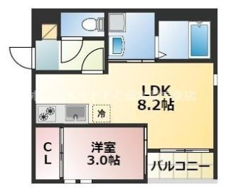 熊本市中央区黒髪６丁目のアパートの間取り