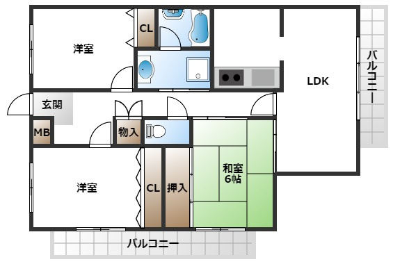 【間取り】 | リバーサイド春日