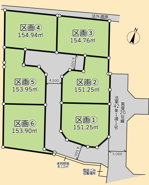 秦野市菩提売地　区画1の土地図|区画図「秦野市菩提売地」