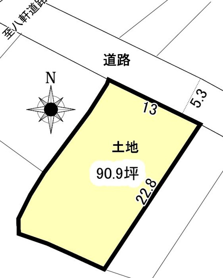 【土地図】 | 黒石市花園町土地(古家付き)