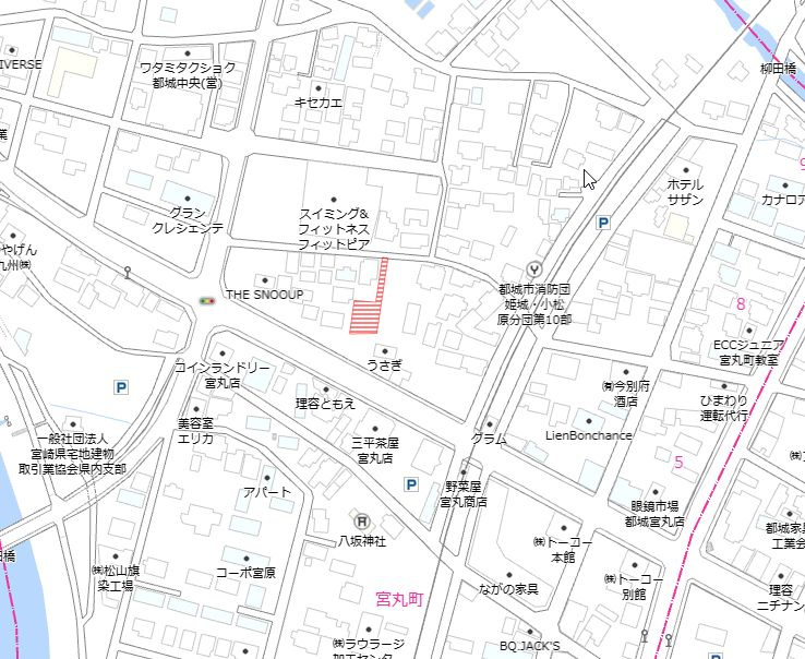 都城市宮丸町の売地の土地図