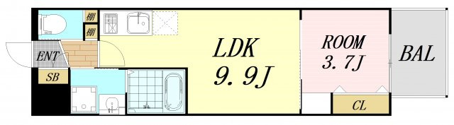 スプランディッド江坂DUEの間取り
