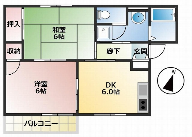 フローラル高見の間取り|※反転の場合あり