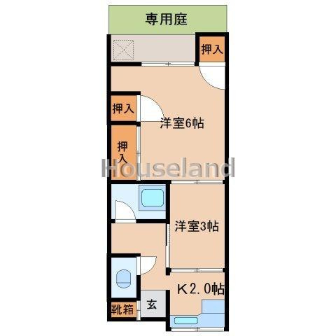六十谷マンションの間取り