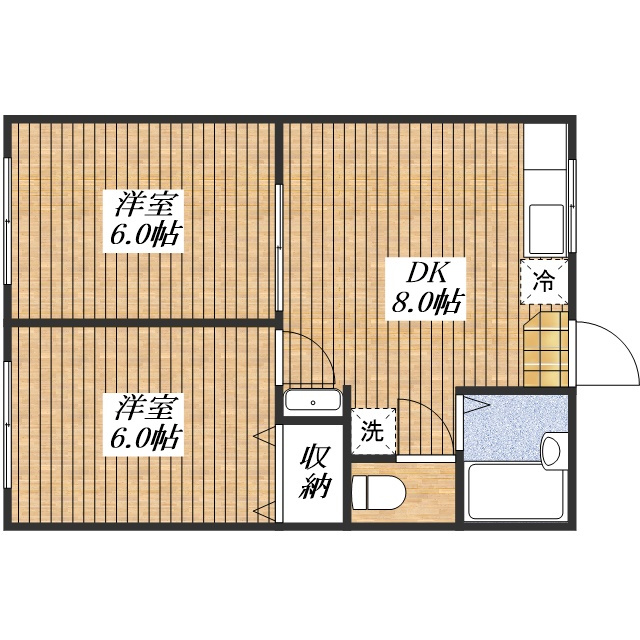 カギナカハイツAの間取り