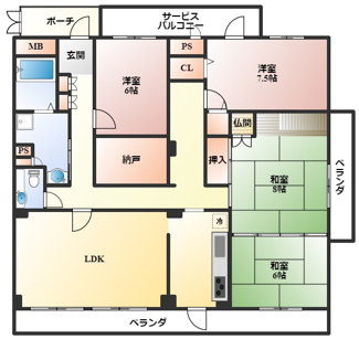 【間取り】 | ラソフェリス千里桃山台