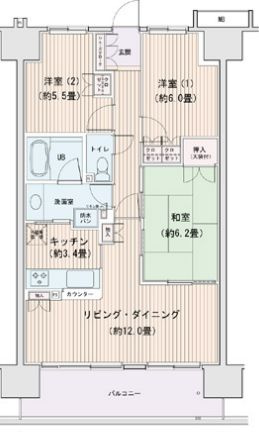 江東区豊洲３丁目の賃貸マンションの間取り