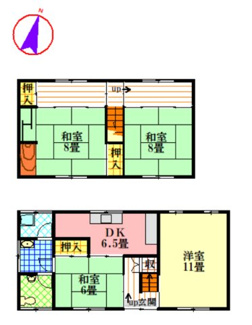 【間取り】 | 西脇市西脇　貸家