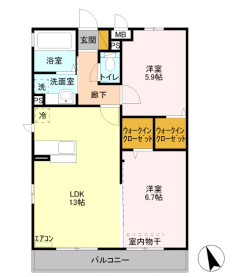 【間取り】 | シーバス(Ｄ-ｒｏｏｍ)Ａ館