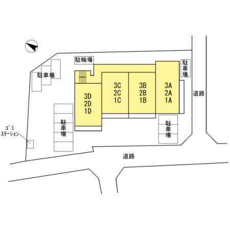 アイリス八橋　　　刈谷市近郊の賃貸はクラスホームの区画図