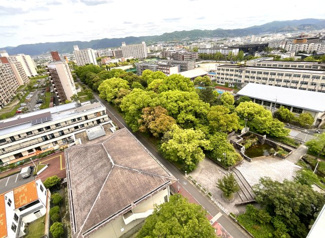 【展望】 | 13階部分なので眺望は良好です！遠くまで望めて快適ですね！南側には《向島中央公園》があり緑が多く自然を楽しめます。