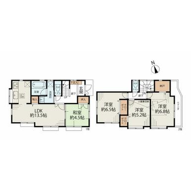 【間取り】 | 藤沢市西富1丁目　中古戸建