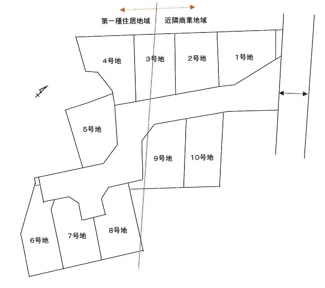 加古川市尾上町池田（全10区画）1号地 土地の土地図|1号地。約44.01坪です。