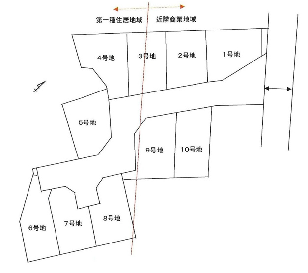 【土地図】 | 加古川市尾上町池田（全10区画）1号地 土地 | 1号地。約44.01坪です。