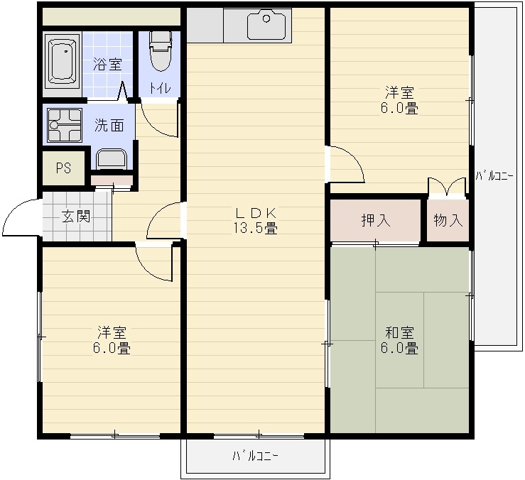 スカイハイツ玉手の間取り