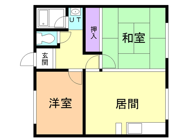 吉岡ハイツ1号棟の間取り