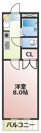 熊本市西区蓮台寺１丁目のアパートの間取り
