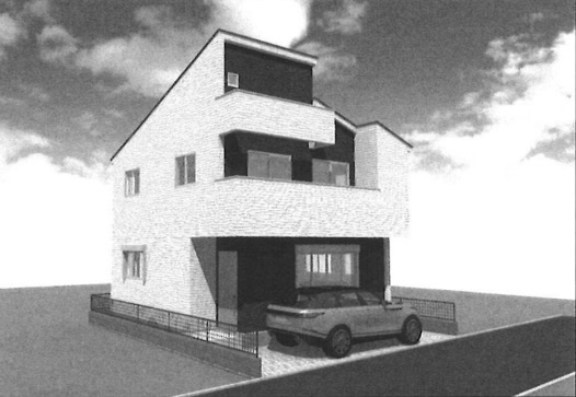 越谷市袋山新築戸建て　未来への想いをつなぐ住まい-MIRASUMOミラスモ-の外観パース|画像は外観パースです。